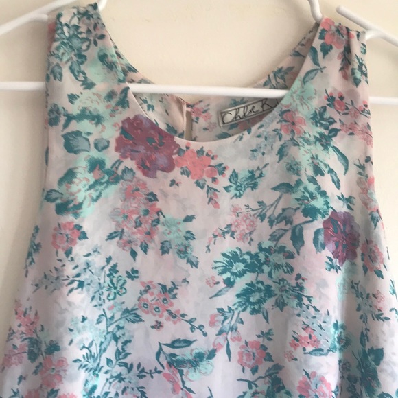Chloe K floral print chiffon sleeveless top large - Picture 13 of 15